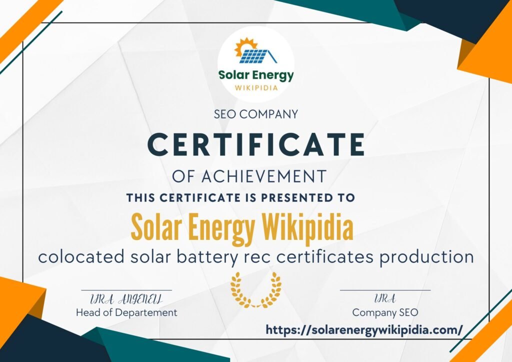 colocated solar battery rec certificates production