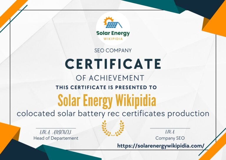 colocated solar battery rec certificates production